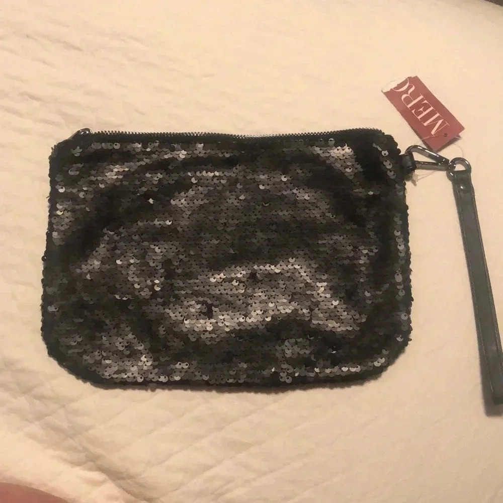 Black Sequined Wristlet